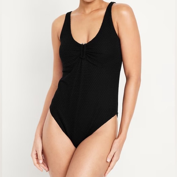 Crochet One-Piece Swimsuit - Picture 1 of 9